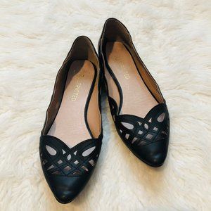 Black Perforated Flats